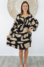 Load image into Gallery viewer, Avocado Dress Abstract Geo Print
