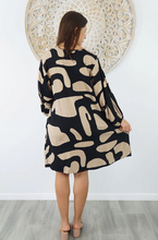 Load image into Gallery viewer, Avocado Dress Abstract Geo Print
