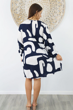 Load image into Gallery viewer, Avocado Dress Abstract Geo Print
