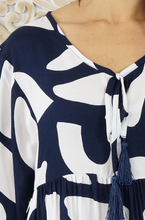 Load image into Gallery viewer, Avocado Dress Abstract Geo Print
