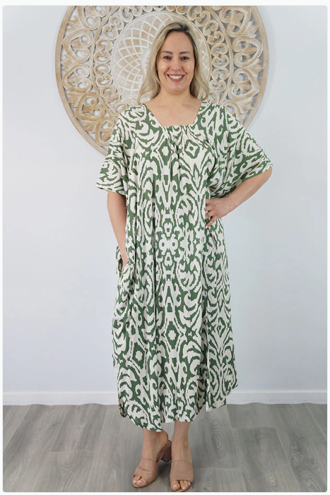 Bermuda Kaftan Totem Print