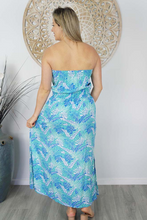 Load image into Gallery viewer, Long Tube Dress Tropical Leaves Print
