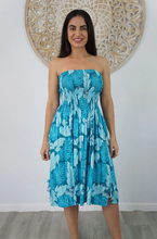 Load image into Gallery viewer, Short Smock Dress Leaves Print
