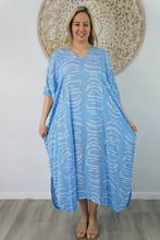 Load image into Gallery viewer, Long Kaftan Dress Half Moon Print
