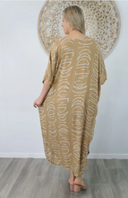 Load image into Gallery viewer, Long Kaftan Dress Half Moon Print
