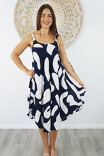 Load image into Gallery viewer, Mid Length Montego Dress Abstract Geo Print
