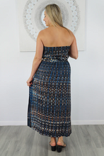 Load image into Gallery viewer, Long Tube Dress Crackle Tie Dye Print
