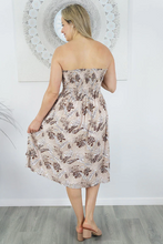 Load image into Gallery viewer, Short Smock Dress Tropical Leaves Print
