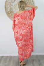Load image into Gallery viewer, Long Kaftan Dress Betelnut Print

