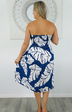 Load image into Gallery viewer, Short Smock Dress Palm Trinity Print
