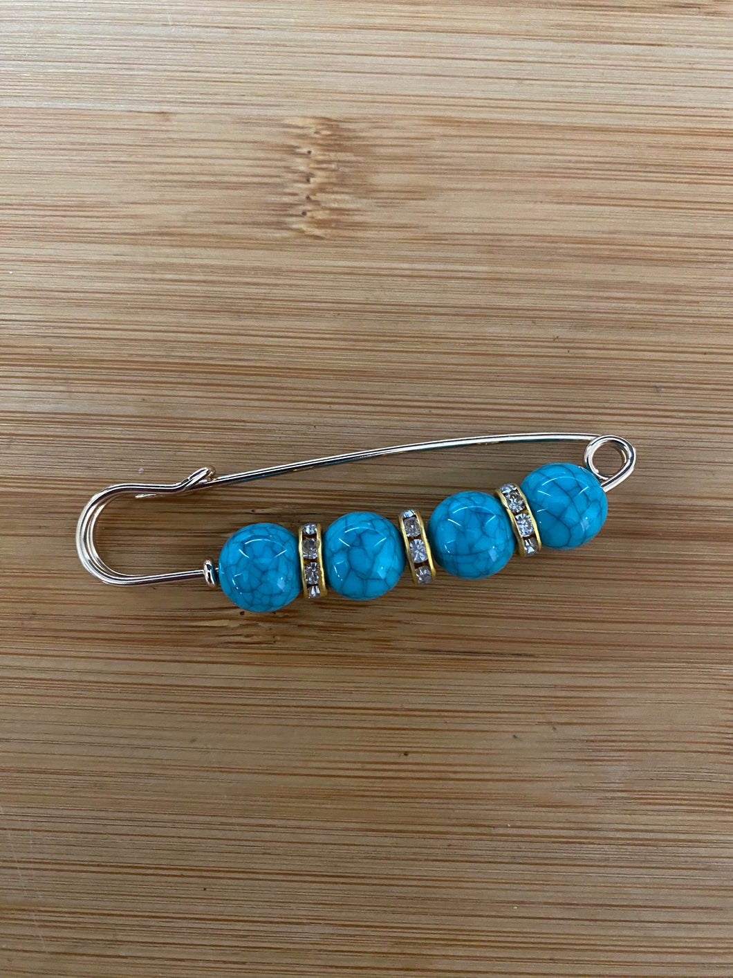 Semi Precious Stone Safety Pins Set Sweater Shawl Clip