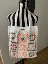 Load image into Gallery viewer, Hand Crochet Cotton Lined Tote Bag
