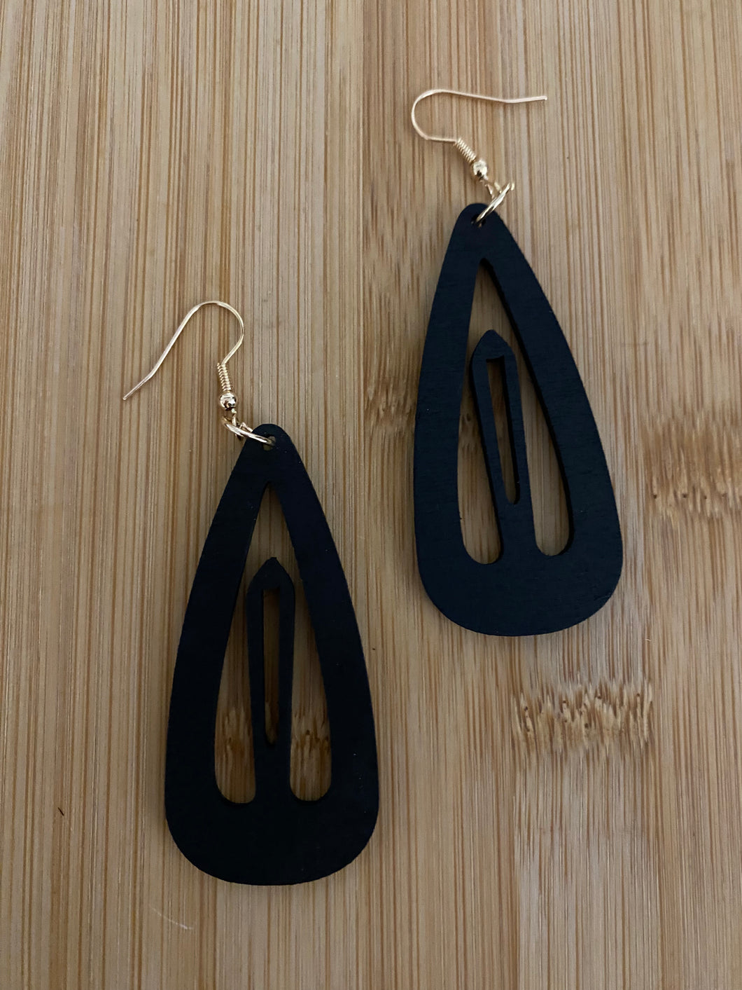 Handcrafted African Wooden Drop Earrings - Drop