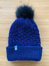 Load image into Gallery viewer, Handmade Lace Knit Beanie with Removable Pom
