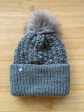 Load image into Gallery viewer, Handmade Lace Knit Beanie with Removable Pom
