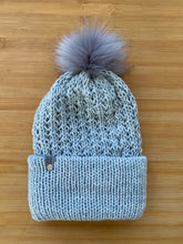 Load image into Gallery viewer, Handmade Lace Knit Beanie with Removable Pom
