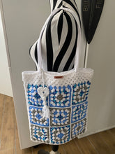 Load image into Gallery viewer, Hand Crochet Cotton Lined Tote Bag
