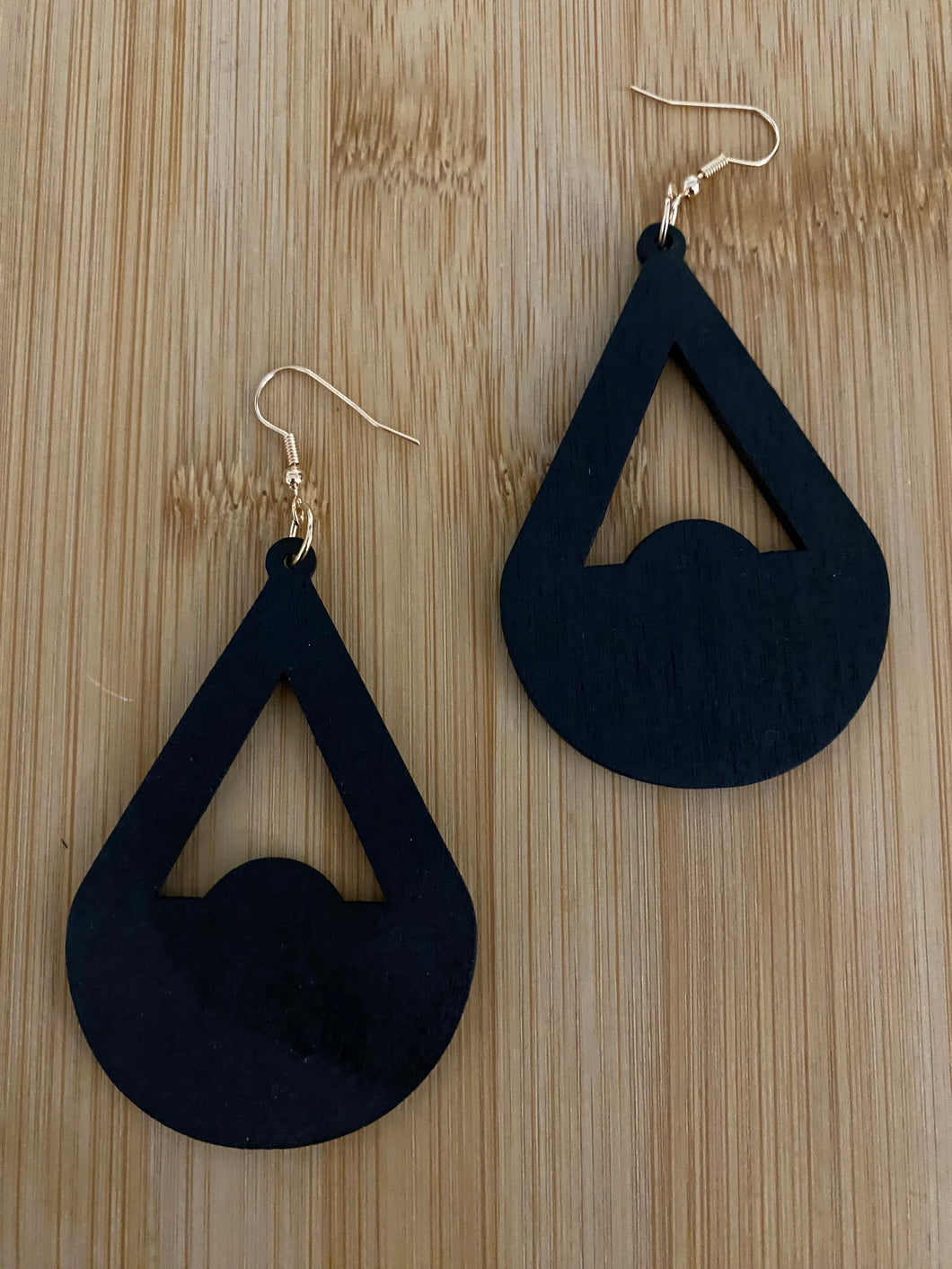 Handcrafted African Wooden Drop Earrings - Drop