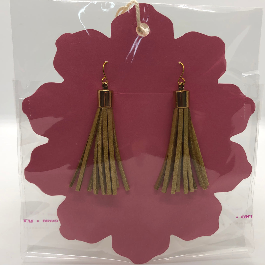 Boho Vegan Leather Tassel Earrings