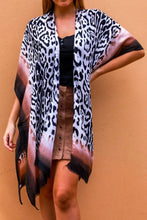 Load image into Gallery viewer, Autumn Weight Kimono Jacket Animal Print
