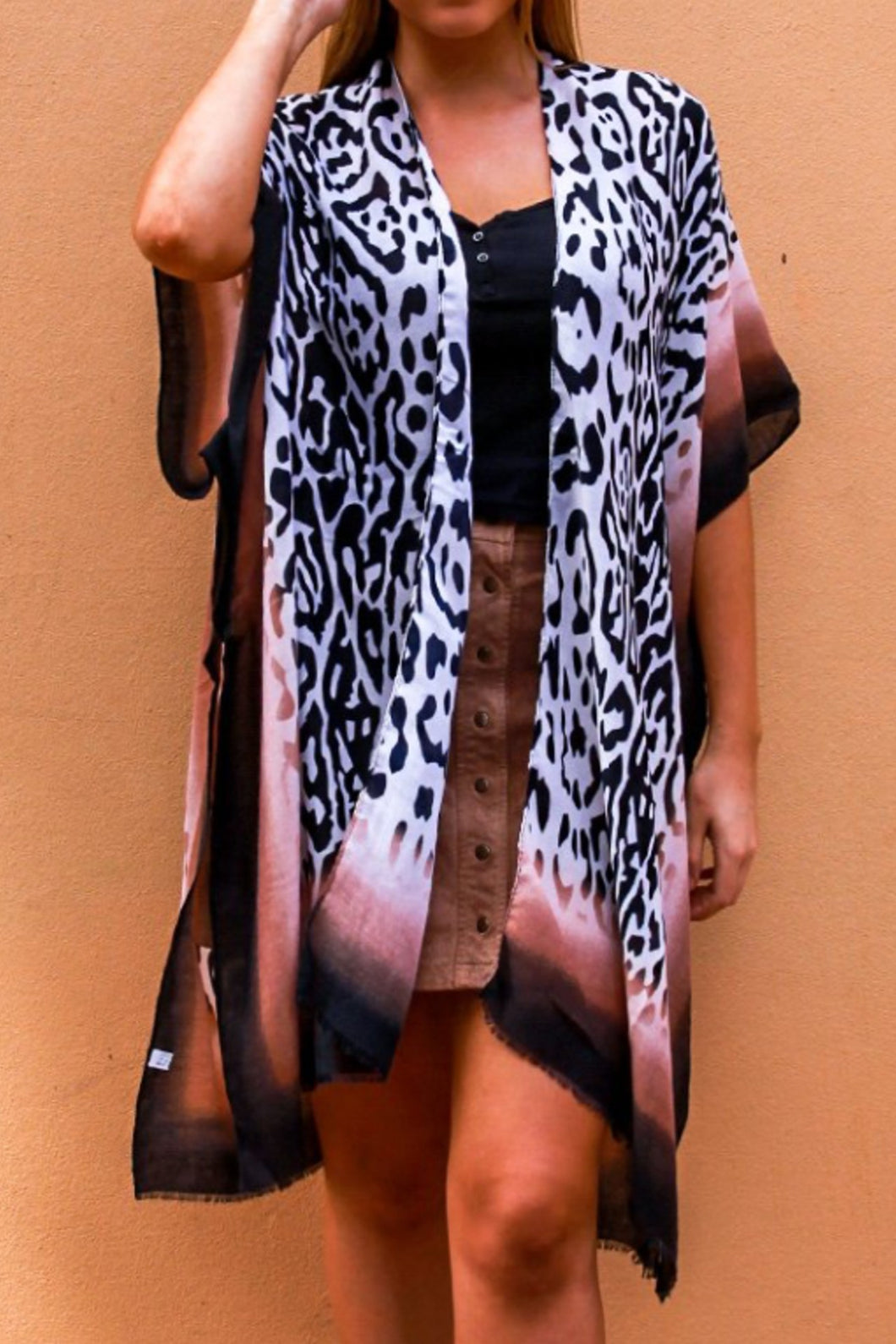 Autumn Weight Kimono Jacket Animal Print