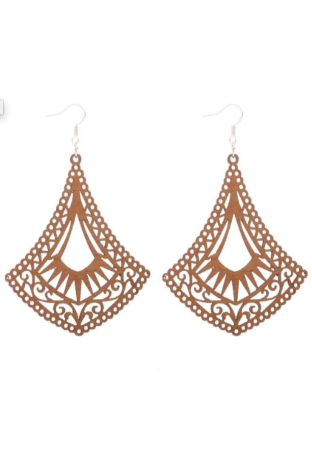 Handcrafted African Wooden Drop Earrings - Drop