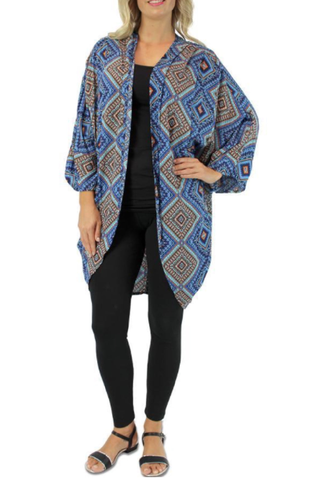 Kimono Jacket Mosaic Print