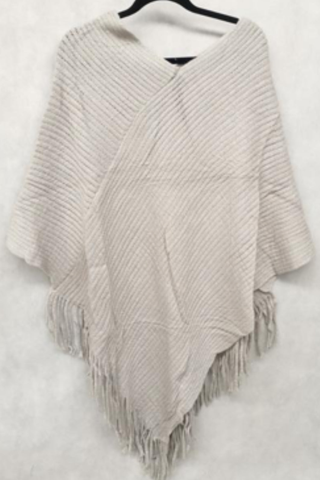 Knitted Poncho Ribbed Pattern