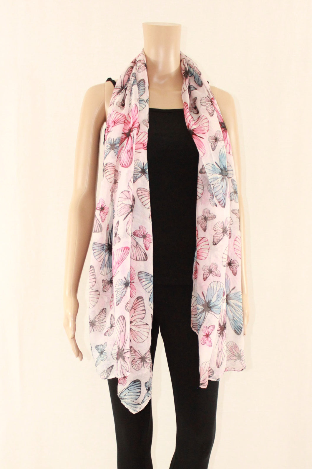 Large Cotton Feel Scarf Butterfly Print