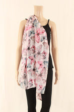 Load image into Gallery viewer, Large Cotton Feel Scarf Butterfly Print
