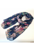 Load image into Gallery viewer, Large Cotton Feel Scarf Floral Print
