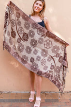 Load image into Gallery viewer, Large Pashmina Scarf Rose Print
