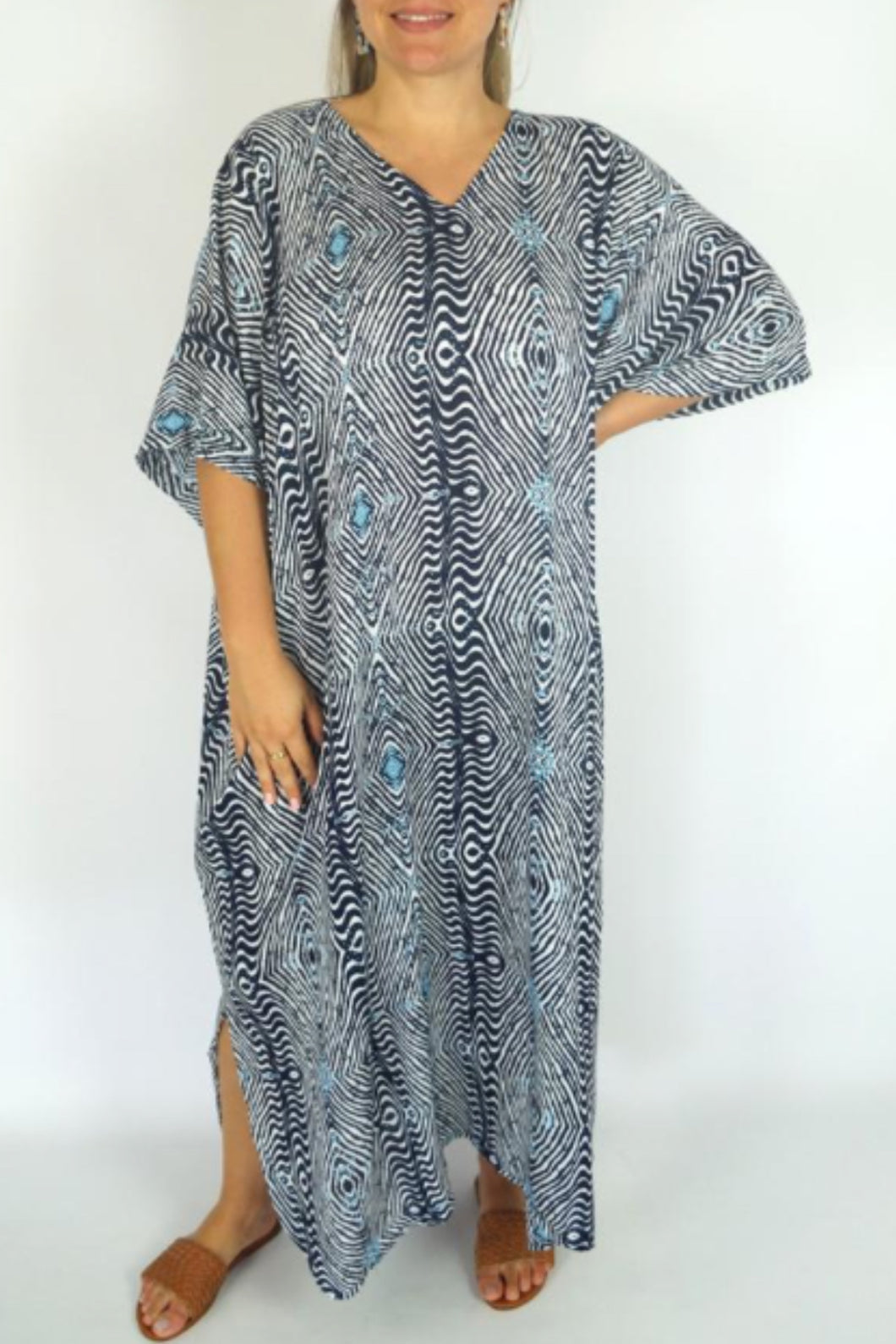 Long Kaftan Dress Papua Print