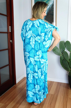 Load image into Gallery viewer, Cold Shoulder Mykonos Dress Leaves Print
