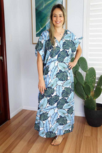 Load image into Gallery viewer, Cold Shoulder Mykonos Dress Leaves Print
