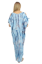 Load image into Gallery viewer, Cold Shoulder Mykonos Dress Tie Dye Print
