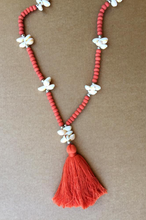 Load image into Gallery viewer, Handmade Wooden Bead and Shell Necklace
