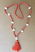 Load image into Gallery viewer, Handmade Wooden Bead and Shell Necklace
