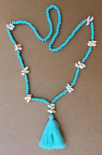 Load image into Gallery viewer, Handmade Wooden Bead and Shell Necklace
