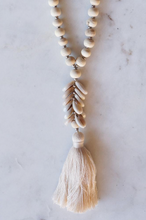 Load image into Gallery viewer, Handmade Wooden Bead and Shell Necklace
