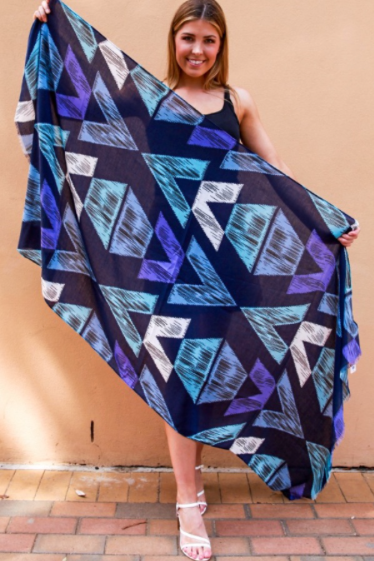 Holiday Scarf/Beach Scarf Wrap Abstract Print