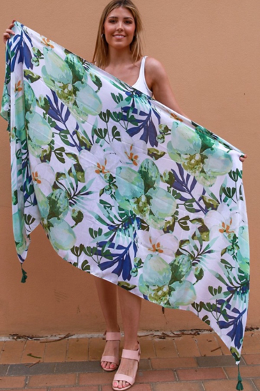 Holiday Scarf/Beach Scarf Wrap Floral Print