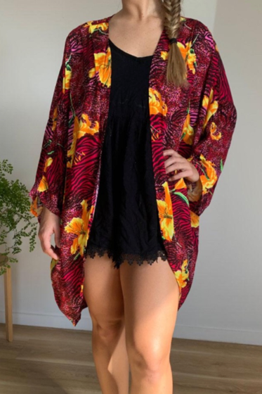 Kimono Jacket Flower/Animal Print