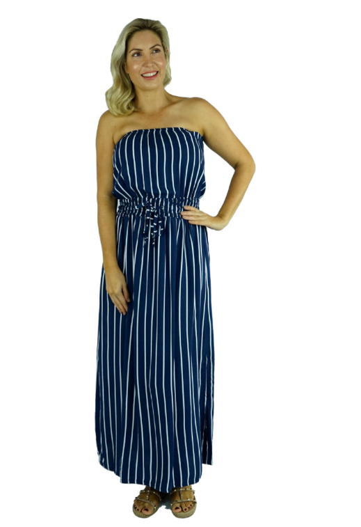 Long Tube Dress New Stripes Print