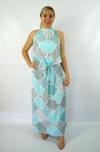 Load image into Gallery viewer, Long Chloe Dress Calypso Print
