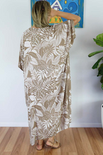 Load image into Gallery viewer, Long Kaftan Dress Betelnut Print
