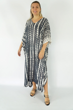 Load image into Gallery viewer, Long Kaftan Dress Crackle Tie Dye Print
