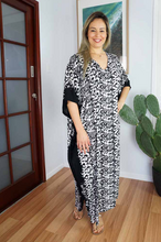 Load image into Gallery viewer, Long Kaftan Dress Interlock Print
