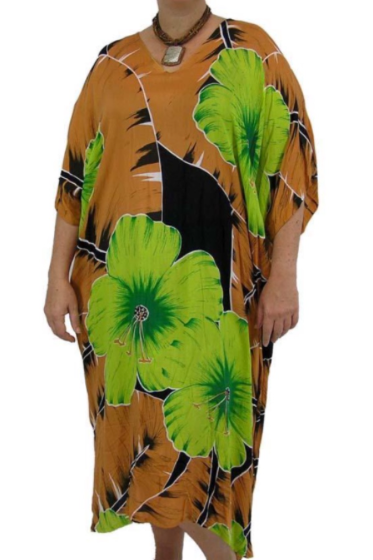 Long Kaftan Dress Large Hibiscus Print