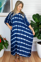 Load image into Gallery viewer, Long Kaftan Dress Shibori Print
